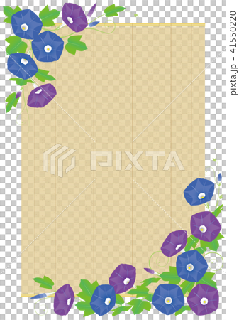 ベクター　イラスト　デザイン　朝顔　すだれ　夏のイメージ　和風　フレーム　飾り 41550220