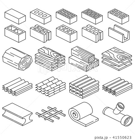 Building construction materials. 3D isometric icons 41550623