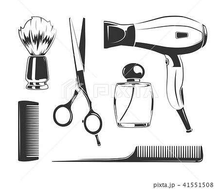 Vector black elements for barber shop 41551508