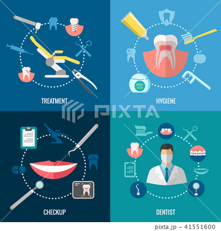 Teeth care. Dental services vector concepts set 41551600