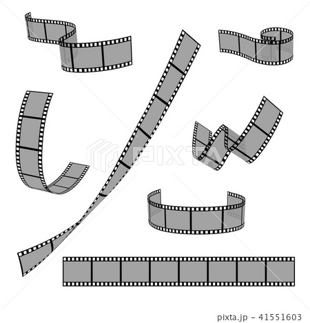 Cinema film strip roll 35mm blank slide frame vector set 41551603
