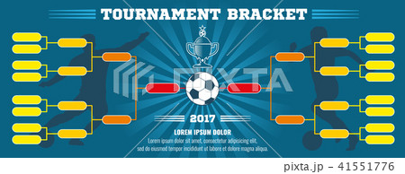Soccer banner, European football tournament bracket with ball. Vector template 41551776
