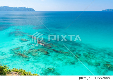 Tropical white sand beach Aerial 41552009