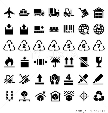Logistic delivery packing sign and transportation industry icons 41552313
