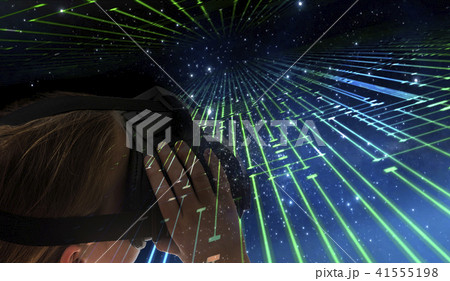 Girl using a virtual reality headset 41555198