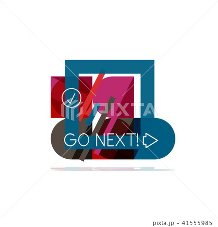 Minimal flat clean abstract option step infographic design element, geometric shapes - round squares 41555985