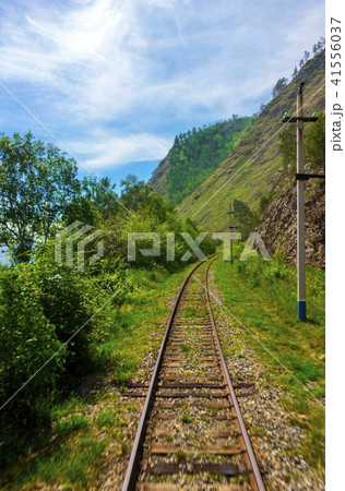 Circum-Baikal railway on shore lake Baikal 41556037