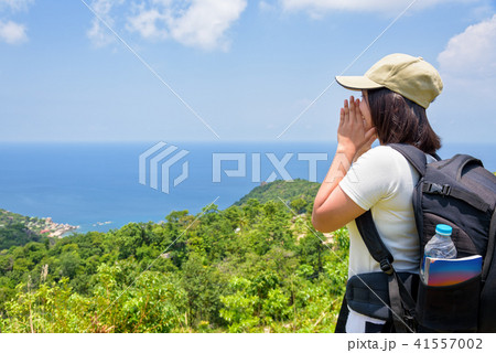 Women tourist on viewpoint at Koh Tao 41557002