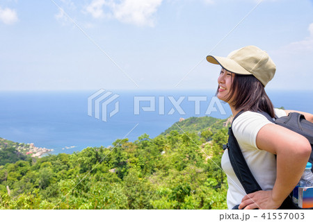 Women tourist on viewpoint at Koh Tao 41557003