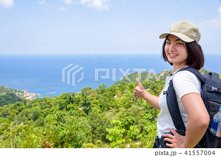 Women tourist on viewpoint at Koh Tao 41557004
