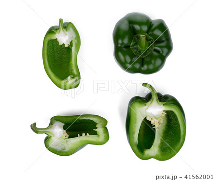 green bell pepper isolated on white background 41562001