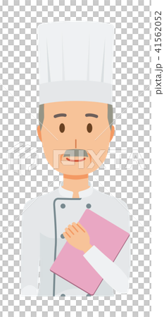 An elderly chef who wore a cook coat has a file 41562052