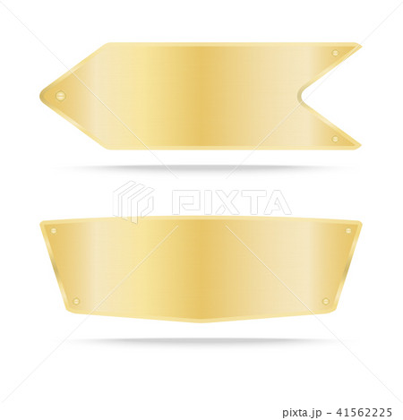 Vector Gold label metal or Metallic gold plate 41562225