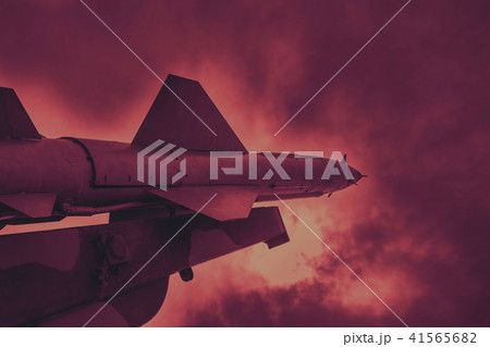 Old rocket missile on sky background Old rocket missile on sky background 41565682