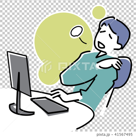 Tiredness builds up and stiff shoulders 41567495