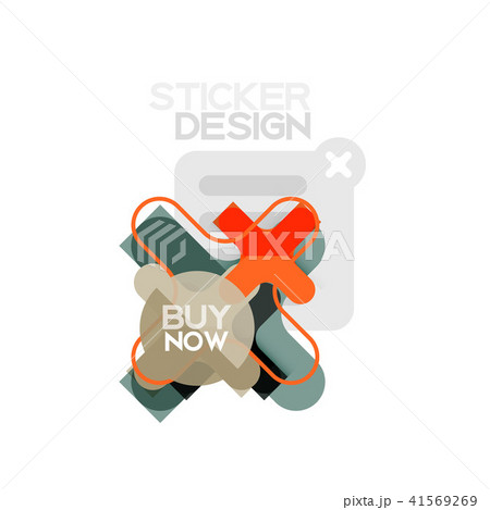 Flat design cross shape geometric sticker icon, paper style design with buy now sample text, for Flat design cross shape geometric sticker icon, paper style design with buy now sample text, for 41569269