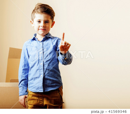 little cute boy in empty room, remoove to new house. home alone, little cute boy in empty room, remoove to new house. home alone, 41569346