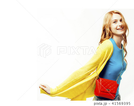 young pretty red hair woman happy smiling isolated on white back young pretty red hair woman happy smiling isolated on white back 41569395