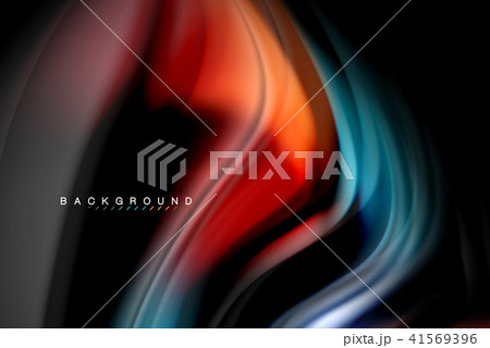 Fluid liquid colors design, colorful marble or plastic wavy texture background, glowing multicolored 41569396