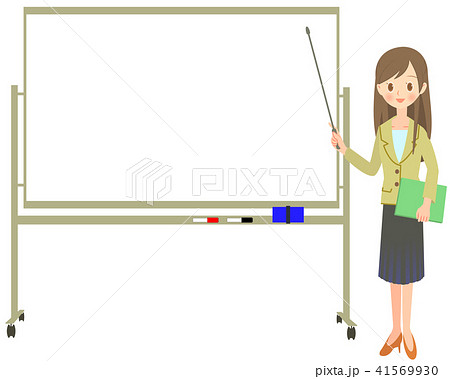 ポインターを持った女性とホワイトボード　2 41569930