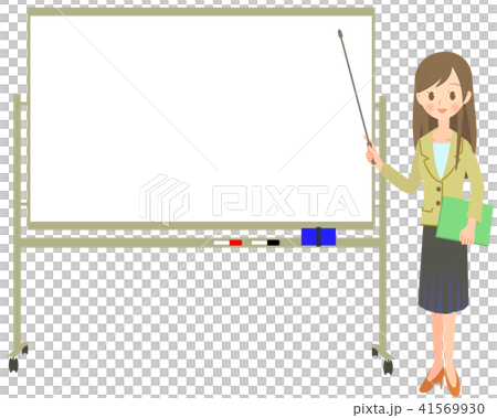 ポインターを持った女性とホワイトボード　2 41569930
