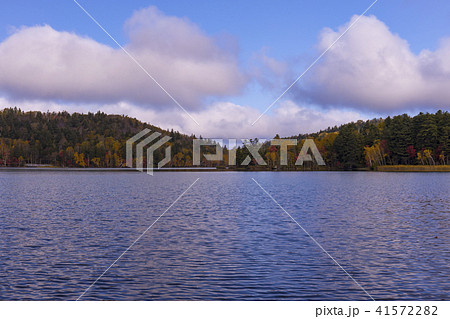 オンネトー湖 紅葉 青空 オンネトー湖 紅葉 青空 41572282