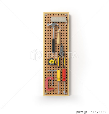 Letter I from tools on isolated pegboard  41573380