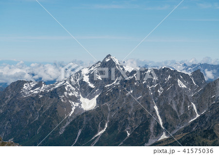 Mt Cook mountain peak view with blue skyline Mt Cook mountain peak view with blue skyline 41575036