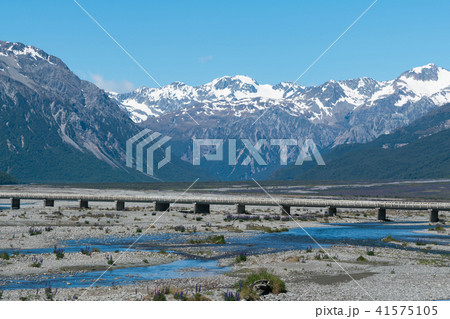 Snow mountain New Zealand landscape Snow mountain New Zealand landscape 41575105