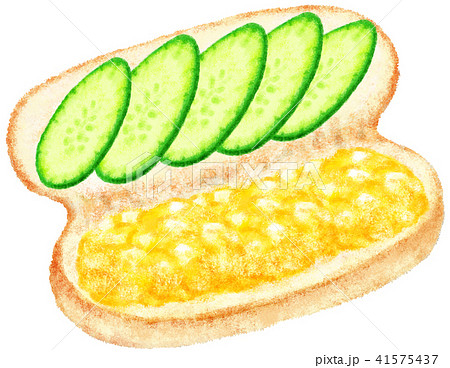 卵サンドコッペパンのイラスト素材 卵サンドコッペパンのイラスト素材