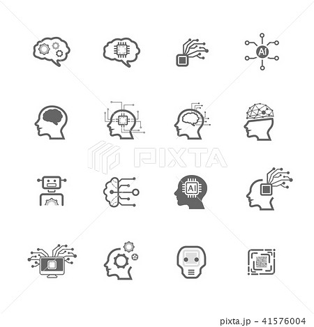 artificial intelligence (AI) icon setのイラスト素材 [41576004] - PIXTA