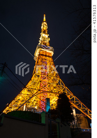 東京タワー クリスマス ライトダウンストーリー 17年12月撮影の写真素材