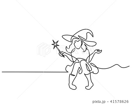 Beautiful mage woman holding Magic wand Beautiful mage woman holding Magic wand 41578626