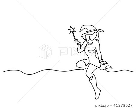 Beautiful mage woman holding Magic wand Beautiful mage woman holding Magic wand 41578627