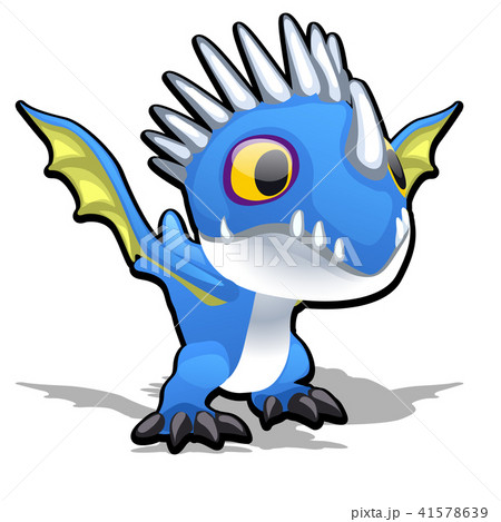 Toy dragon in blue color isolated on white background. Vector cartoon close-up illustration. Toy dragon in blue color isolated on white background. Vector cartoon close-up illustration. 41578639