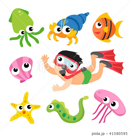 ocean animals collection design 41580595