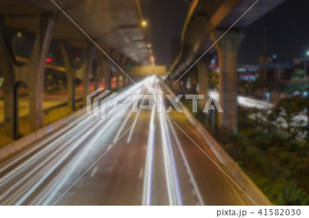 Blur the car at night. 41582030