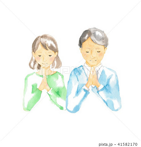 合掌する男性と女性 合掌する男性と女性 41582170