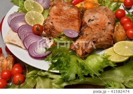 Skewers of pork meat Skewers of pork meat 41582474