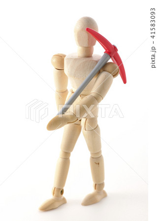 労働　肉体労働　発掘　現場　つるはし 41583093