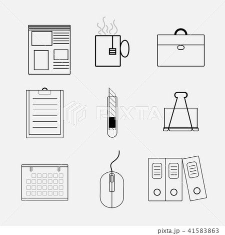 set line icon office object set line icon office object 41583863