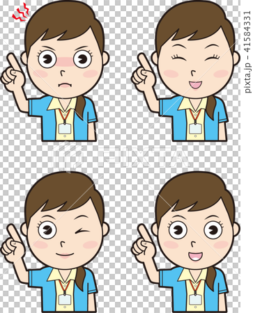 指差しクールビズ女性会社員2のイラスト素材