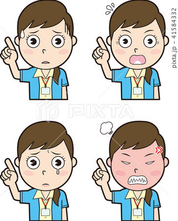 指差しクールビズ女性会社員3 41584332