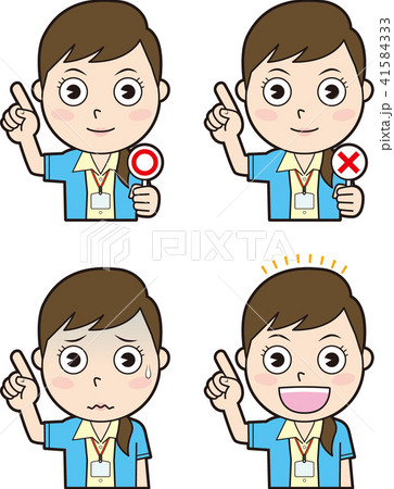指差しクールビズ女性会社員4のイラスト素材