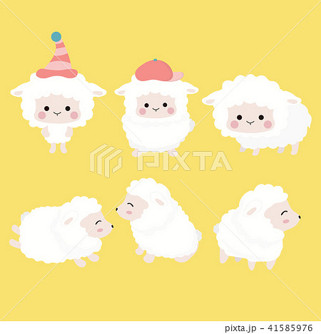Cute cartoon sheep set. Cute cartoon sheep set. 41585976