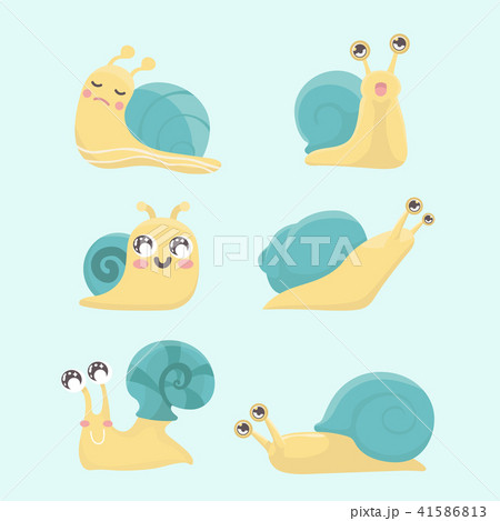 Cartoon snail vector set. Cartoon snail vector set. 41586813