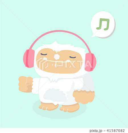 Cute yeti on pastel background. 41587082