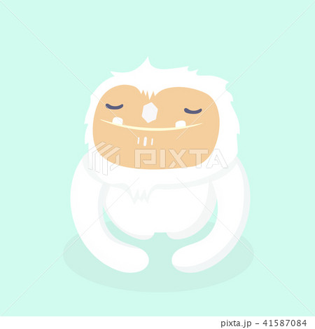 Cute yeti on pastel background. 41587084