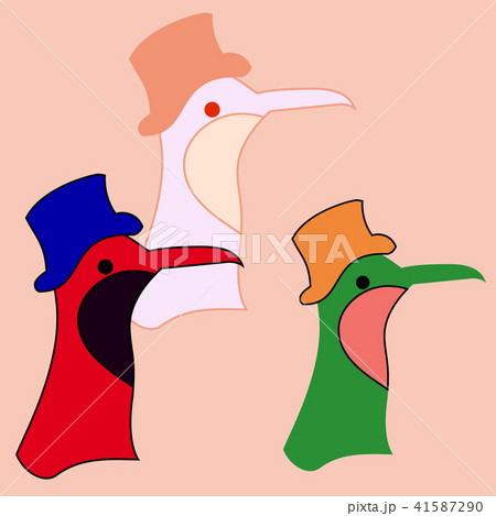 A cartoon bird with big beak and hat. A cartoon bird with big beak and hat. 41587290