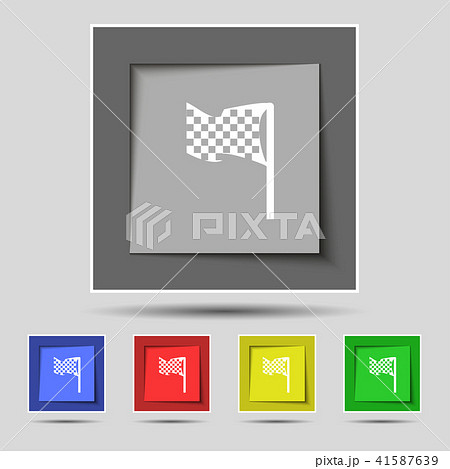 racing flag icon sign on original five colored but 41587639